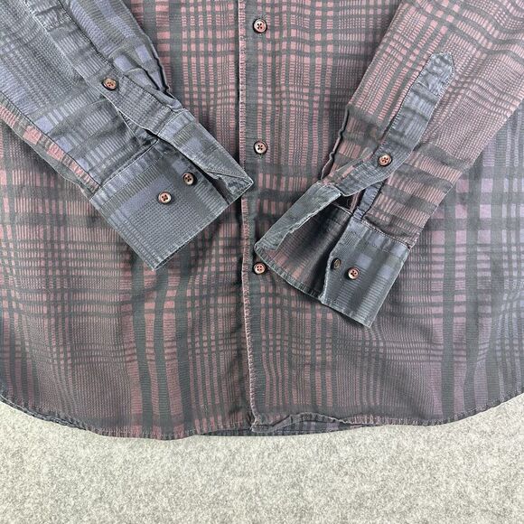 Visconti Limited Edition Shirt Mens M Black Ombre Plaid Signature Series Button* - Picture 4 of 11